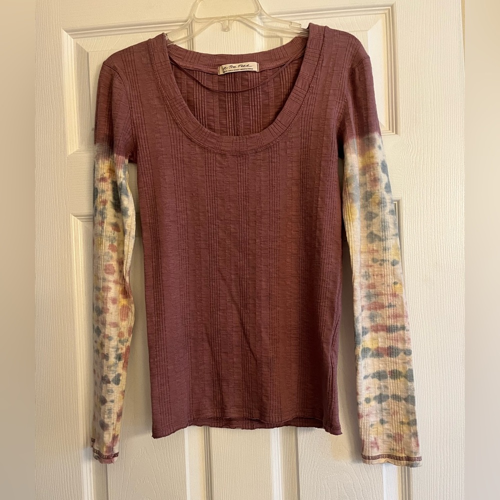 NWT Free People We The Free Misty Mountain Tie-Dye Long Sleeve Top - Picture 3 of 9